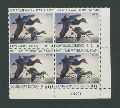 1997 Utah Waterfowl Hunting Duck Stamp Governor's Edition Artist Signed -Scarce  - Image 1 of 2