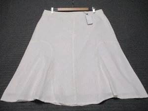 NEW WITH TAGS W LANE SIZE 14 PLUS WHITE LINEN SKIRT, COTTON LINED, ZIP UP BACK - Picture 1 of 12
