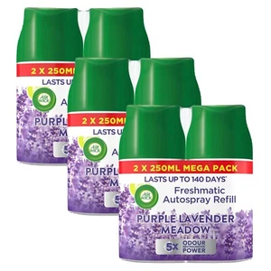 6 x Air Wick Freshmatic Refill Purple Lavender Meadow 250ml Automatic Spray - Picture 1 of 6