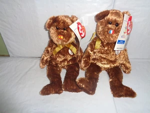 (2) TY Champion Beanie Baby - FIFA France & Spain Bears - 2002 - Picture 1 of 1