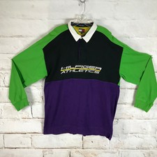 Vintage 90s Tommy Hilfiger Athletics Colorblock Rugby Polo Long Sleeve Shirt Xl