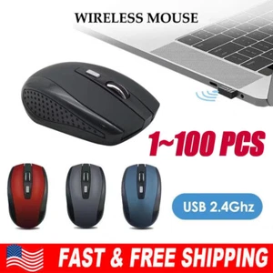  Wireless Optical Mouse Mice 2.4GHz USB Receiver For Laptop PC Computer DPI LOT - Picture 1 of 21