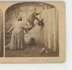 Eavesdroppers Comic Genre G.H. Aldrich Stereoview - Picture 1 of 3