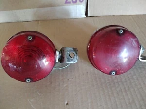 2 Vintage USED RED TOKO SINGLE WIRE 3" TURN SIGNAL LIGHTS Made Japan  6V? - Imagen 1 de 7