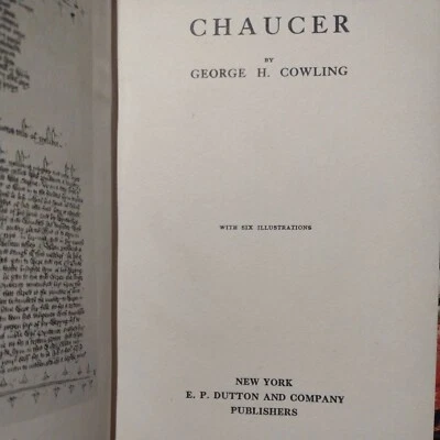 Chaucer, By George H. Cowling HC book - Image 1 of 4