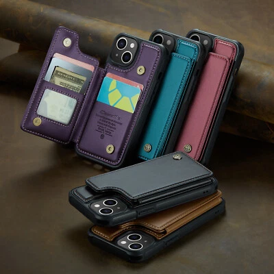 For Apple iPhone 16 15 14 13 11 Pro 7 8 Leather Case Skin Flip Stand Phone Cover - Image 1 of 4