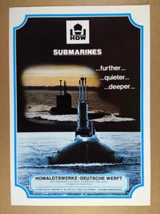 1981 HDW Submarines Subs vintage print Ad - Picture 1 of 1