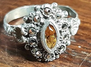 Anello - Argento Ematite E Cristallo Antico - Foto 1 di 7