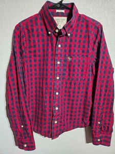 Abercrombie & Fitch Camicia Uomo Vintage Muscolare Manica Lunga Bottoni Taglia S - Foto 1 di 11