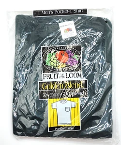 NOS 1994 Fruit Of The Loom Golden Blend Green Pocket T Shirt Size Medium 36-38 - Picture 1 of 4