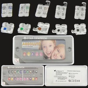 STAR ABSOLUTE Orthodontic Sapphire Brackets Clear Monocystalline Braces Roth MBT - Picture 1 of 35