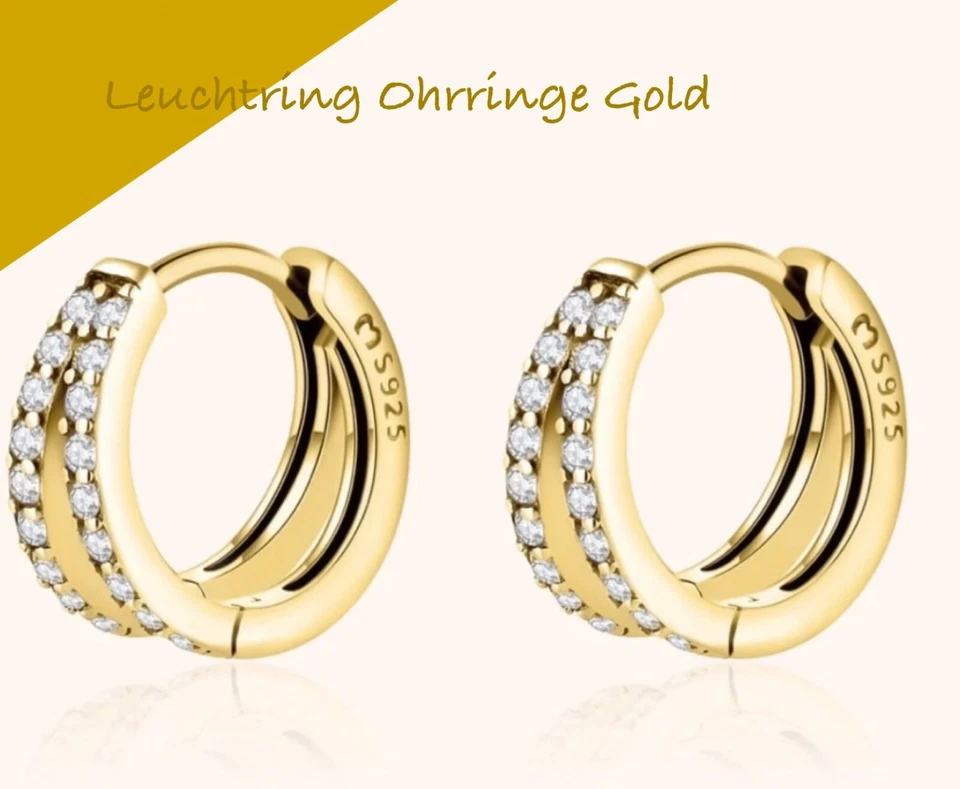 Leuchtring Ohrringe Gold - Bild 1 von 1