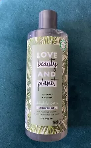Love Beauty & Planet Rosemary & Vetiver DELIGHTFUL DETOX Shower Gel 16.9oz Vegan - Picture 1 of 5