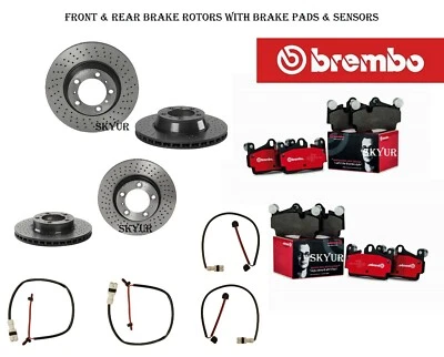 Brembo Front & Rear Brake Rotors & Pads & Sensors Porsche 911 Carrera 4S 01-16 - Image 1 of 4