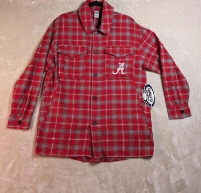 alabama crimson tide women shirt small red plaid flannel with pockets nwt - Image 1 of 4
