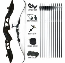 32lbs Takedown Recurve Bow Target Pratice Rh Arrows Outdoor 66" Sports