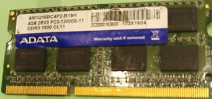 RAM ADATA 4GB 2RX8 PC3 12800S pour pc portable