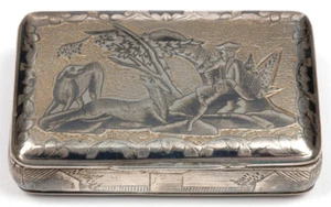 Moscow silver with niello box, 1836 - Picture 1 of 6