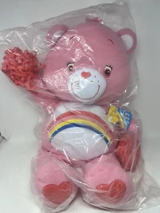 Jumbo Care Bears Cheer Bear Cuddle Pillow Plush Pom Pom In Hands 2005 NOS Sealed - Picture 1 of 15