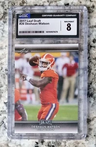 DESHAUN WATSON NCAA Clemson 2017 Leaf Draft RC CGC 8 Near Mint/Mint #26 Card - Picture 1 of 2
