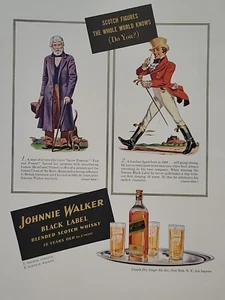 Johnnie Walker 1940 etiqueta negra mezclado whisky escocés Fortune Segunda Guerra Mundial anuncio impreso cuarto trimestre - Imagen 1 de 2