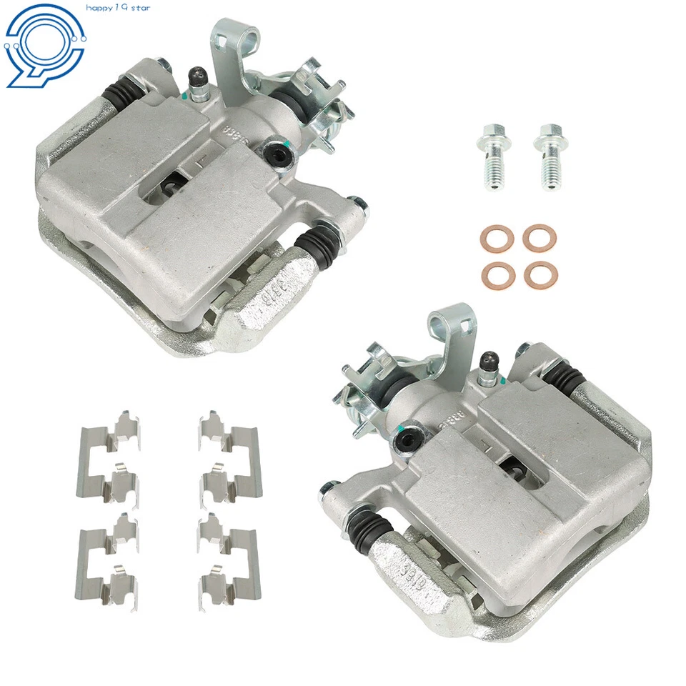 2x Rear Brake Calipers w/ Bracket For Chevy Malibu HHR Pontiac G5 G6 Saturn Aura Foto 1 de 4