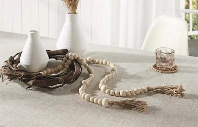 Deko Kette Kugelgirlande "Bohemian Style" 183 cm, Perlen Girlande Holz Kugeln - Bild 1 von 4