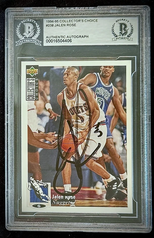 Jalen Rose Rookie Auto 1994 Upper Deck Collectors Choice SIGNED BGS Authentic - Image 1 of 2