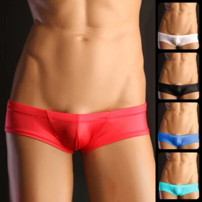 Gay Mens Sexy Semi Sheer Super Low Waist Underwear Pouch Boxer Briefs Trunks - Image 1 of 4