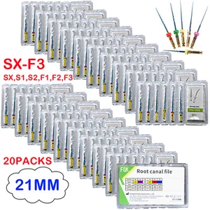 20PKS Dental Endo Rotary Files Engine Use NITI Root Canal SX S1 S2 F1 F2 F3 21MM - Picture 1 of 14