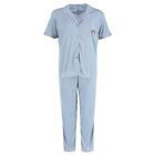 New Mentally Exhausted Women's Pointelle Notch Collar Pajama Set