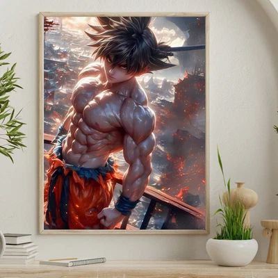 Dragon Ball Goku Poster 18x24 Anime Wall Art Super Saiyan Warrior Room Decor - image 1 of 4