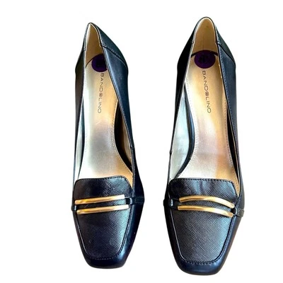 Zapatos de salón Bandolino negros veganos de 3” punta cuadrada para mujer talla 8 1/2 M EE. UU. Foto 1 de 4