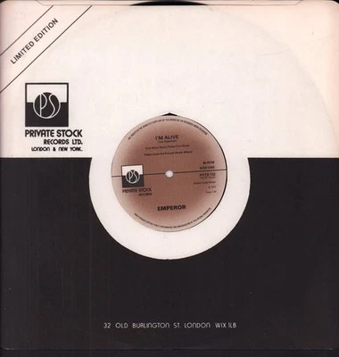 Emperor (70's Rock Group) I'm Alive 12" vinyl UK Private Stock 1977 in die cut - Image 1 of 4