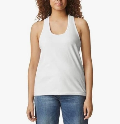 Pacote com 3 regatas femininas Gildan tamanho pequeno Softstyle CVC Racerback - Branco - Imagem 1 de 4