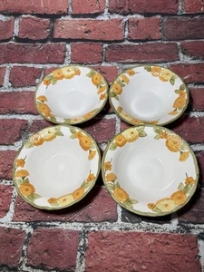 Vintage Metlox Poppytrail Sculptured Zinnia, (set of 4) Cereal Bowls - Picture 1 of 7