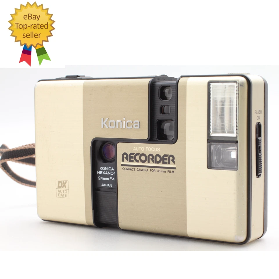 Flash NG 【NEAR MINT】 Konica Recorder Gold Half Frame Point & Shoot From JAPAN - Image 1 of 4