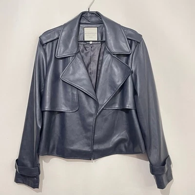 Chaqueta de Moto Bagatelle para Mujer Grande Azul Oscuro-Gris Frente Abierto Mantequilla Suave Usada en Excelente Condición Foto 1 de 4