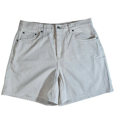 Pantalones Cortos Denim Topshop Editor Mujer US12 Beige Cintura Alta Informales Foto 1 de 4