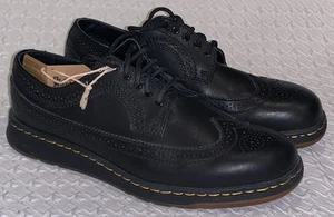DR MARTENS Gabe Brogue 5 Eye Black Wingtip Shoes NEW Mens Sz US 10 Womens 11 - Picture 1 of 10