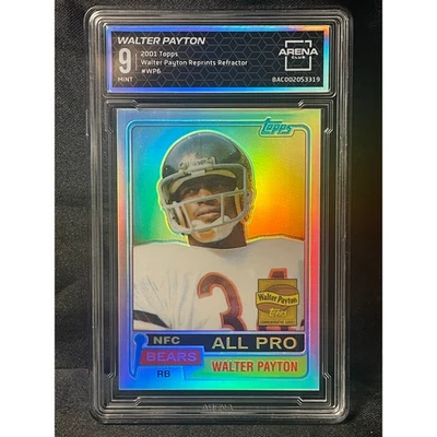 2001 Walter Payton #400 WP6 Reprint Refractor Topps ArenaClub Graded 9 MINT - Image 1 of 4