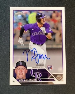 2023 Topps Chrome Nolan Jones Rookie Auto RC Rookie #RA-NJ Rockies - Picture 1 of 3