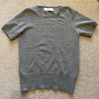 Pringle Of Scotland 100% Cashmere Light Grey Crew Neck Shirt Sleeve Jumper - Image 1 of 4