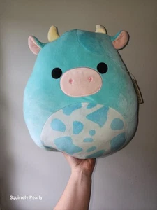 Squishmallow Tuluck 16" Blue Cow Easter 2023 Brand New ULTRA RARE - Picture 1 of 10