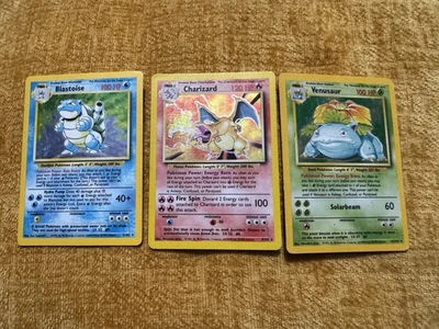 Pokémon TCG  Base Set Charizard, Blastoise, Venusaur LP-MP READ DESCRIPTION  - Image 1 of 4