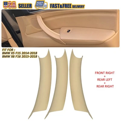 3 piezas para BMW X5 F15 X6 F16 2014~2018 manija de puerta interior tira cubierta de moldura beige Foto 1 de 4