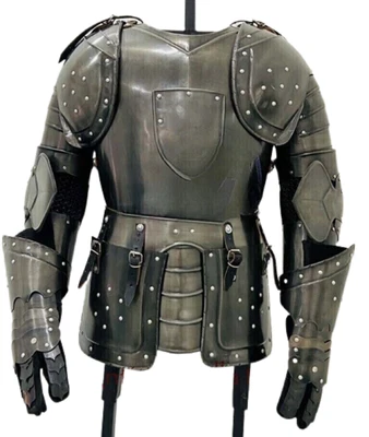 Medio conjunto de armadura medieval caballero acero disfraz réplica cosplay media armadura corporal Foto 1 de 3