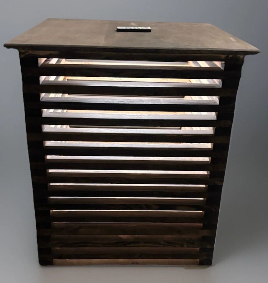 Wood Table With LED Light/remote 2x2” Solid Wood Table Birch Top - Image 1 of 4