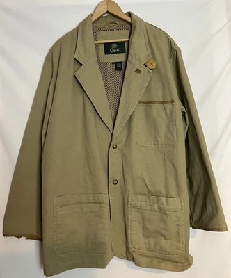 Chaqueta De Colección ORVIS Zambezi Para Hombre GRANDE Algodón Tostado Cuero Borde Safari Campo Abrigo Foto 1 de 4