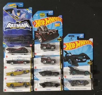 Hot Wheels Batman Batmobiles *lot of 11* w/ 2 Treasure Hunts******************** - Image 1 of 4